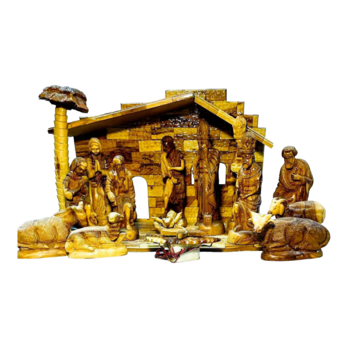 hand carved olive wood nativity set 9681