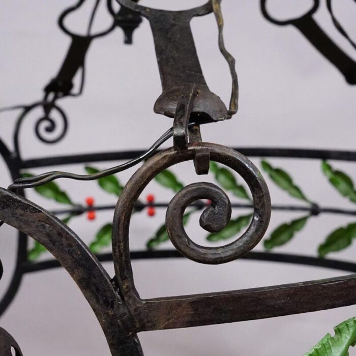 handforged iron chandelier germany 1890s 10