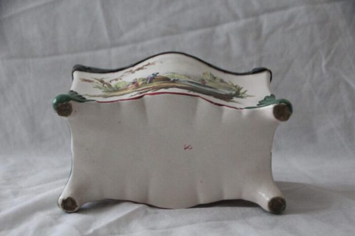 handpainted ceramic and pewter inkwell france 18th century 2559