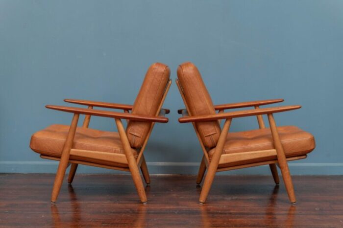 hans wegner cigar lounge chairs model ge 240 a pair 6467