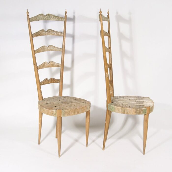 high back side chairs by paolo buffa 1950s set of 2 2