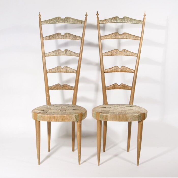 high back side chairs by paolo buffa 1950s set of 2 3