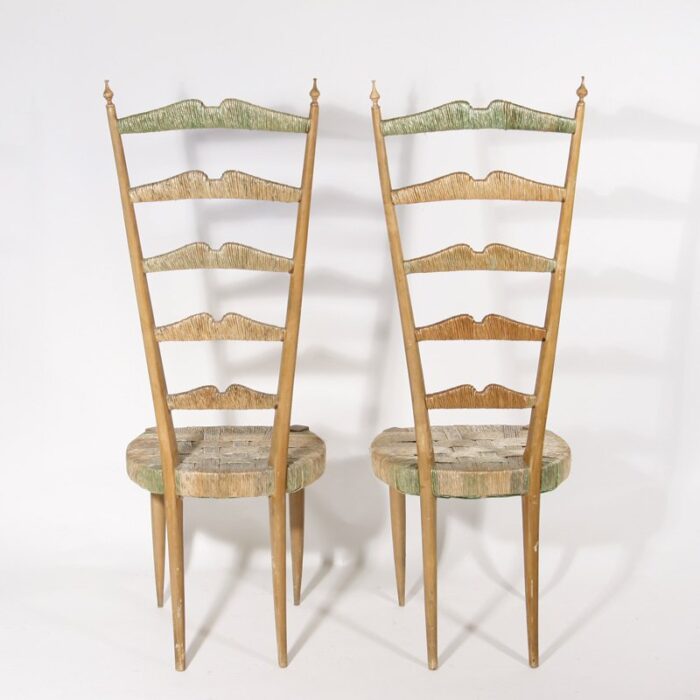 high back side chairs by paolo buffa 1950s set of 2 4