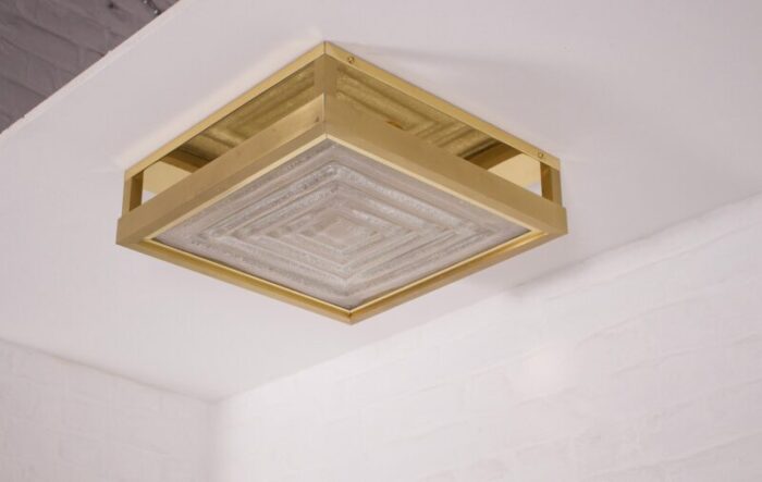 hollywood glam square ceiling light by stephane davidts wkr 1980s 1