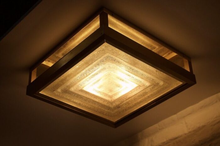 hollywood glam square ceiling light by stephane davidts wkr 1980s 2