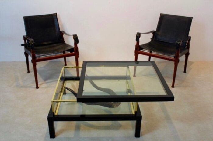 hollywood regency sliding top brass coffee table 4