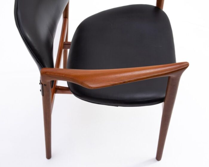 ib kofod larsen selig denmark danish teak armchair floating seat restored 9976