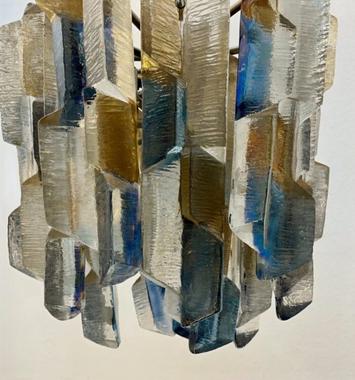 ice glass chandelier by j t kalmar 1960s 2