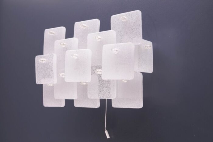 ice glass wall light by j t kalmar for kalmar 1970s 3