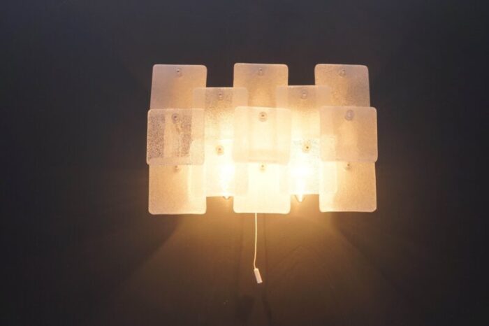 ice glass wall light by j t kalmar for kalmar 1970s 5