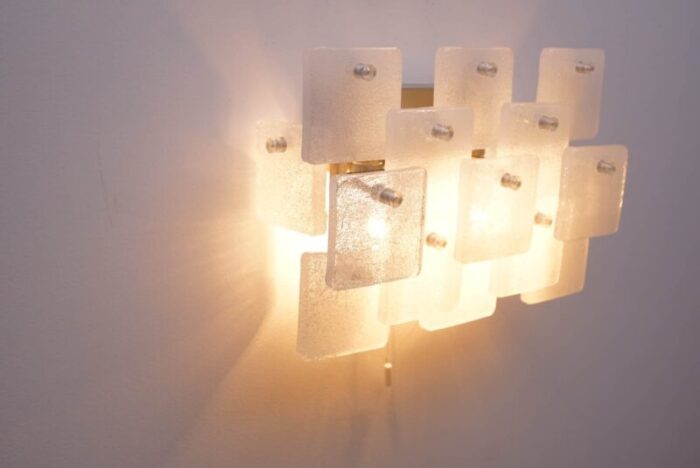 ice glass wall light by j t kalmar for kalmar 1970s 6