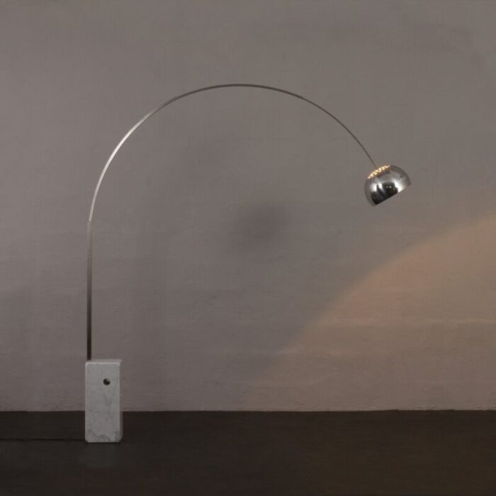 italian arco floor lamp by achille pier giacomo castiglioni for flos italy 1960s 1