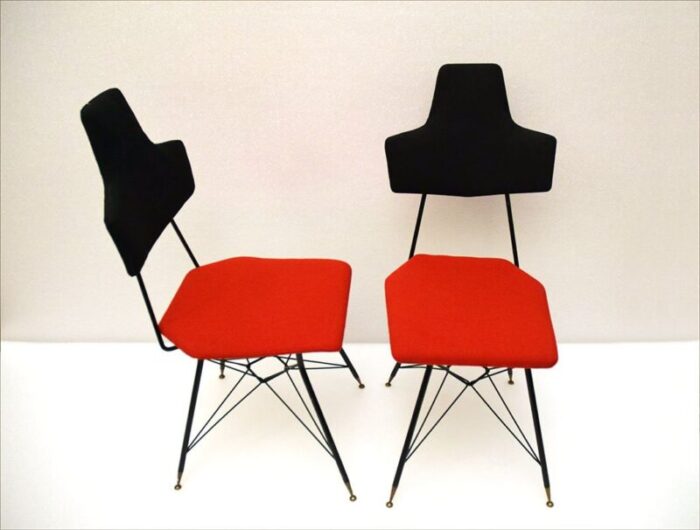 italian black red dining chairs set of 4 3