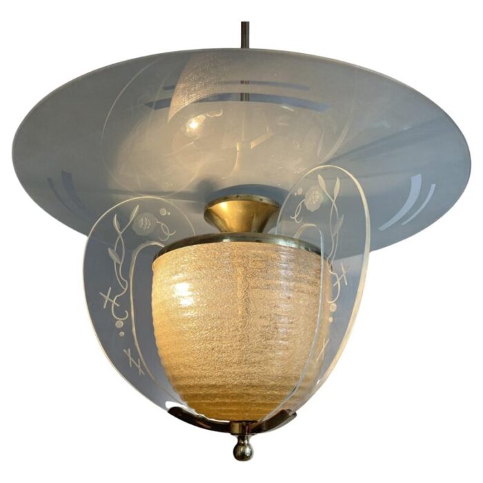 italian chandelier by barovier toso 1950s 1