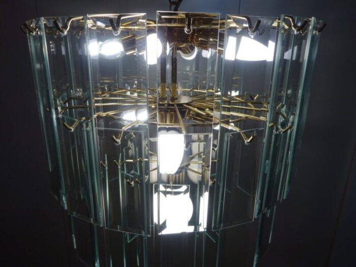 italian chandelier in glass and gilded brass 2000s 9