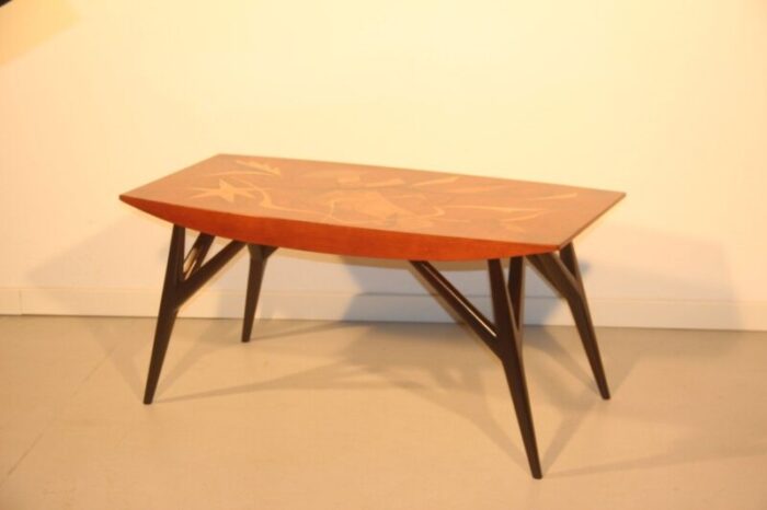 italian coffee table with wooden inlays by luigi scremin 1950 1