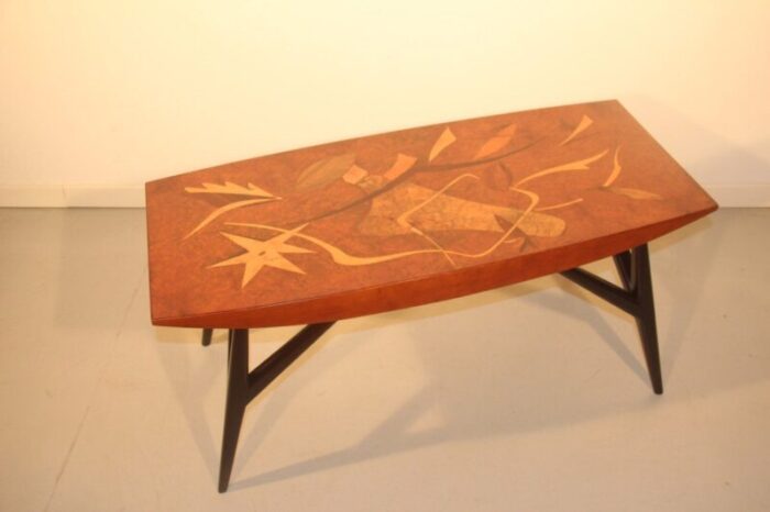 italian coffee table with wooden inlays by luigi scremin 1950 2