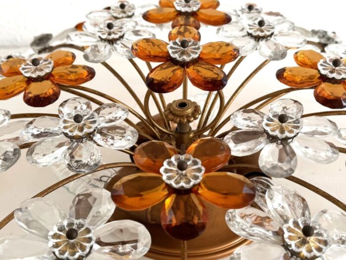 italian florentine flush mount with murano glass flowers from banci firenze 1970s 9