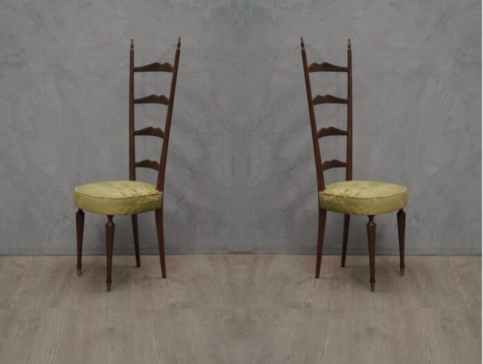 italian high back chiavari chairs 1950s set of 2 1