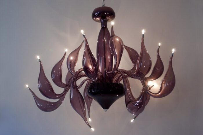 italian modern murano glass chandelier by fabio fornasier for lu murano 2004 2