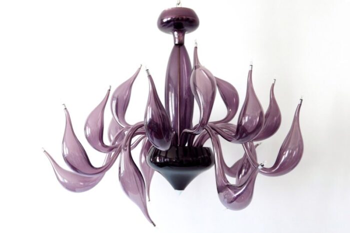 italian modern murano glass chandelier by fabio fornasier for lu murano 2004 4