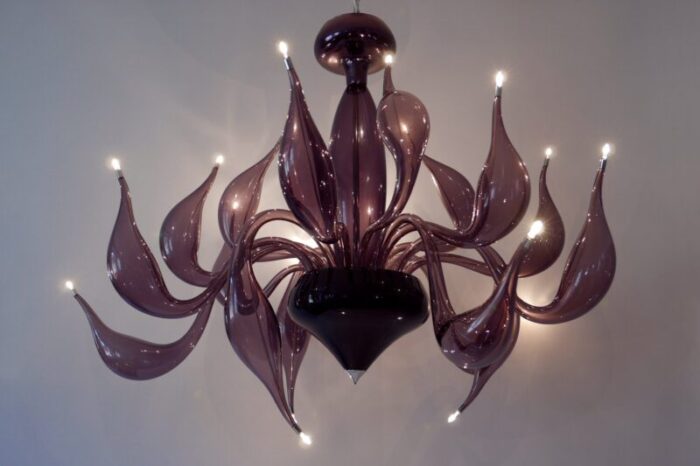 italian modern murano glass chandelier by fabio fornasier for lu murano 2004 7