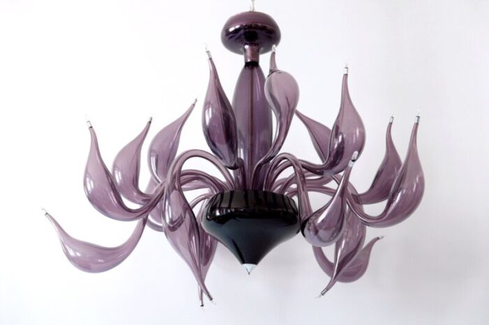 italian modern murano glass chandelier by fabio fornasier for lu murano 2004 8