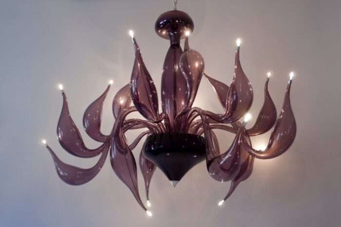 italian modern murano glass chandelier by fabio fornasier for lu murano 2004 9