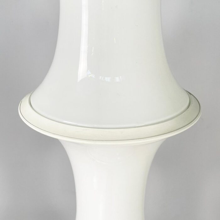 italian modern opaline glass floor lamp bamboo attributed to enrico tronconi 1980s 4