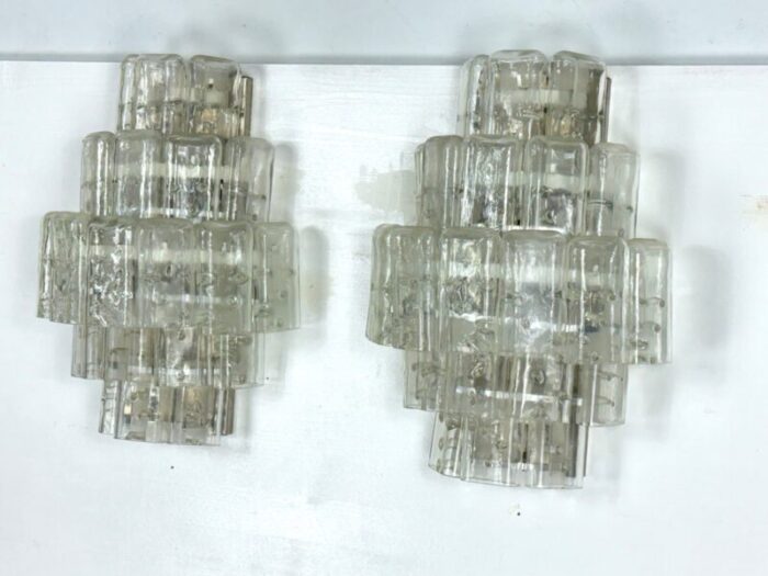 italian murano glass elements sconces by vistosi manner 1970s set of 2 11