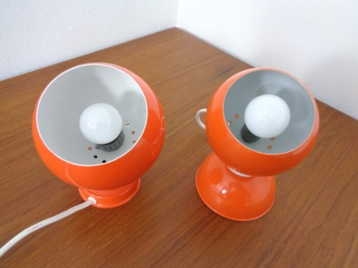 italian space age metal internal magnet table lamps by reggiani 1960s set of 2 10