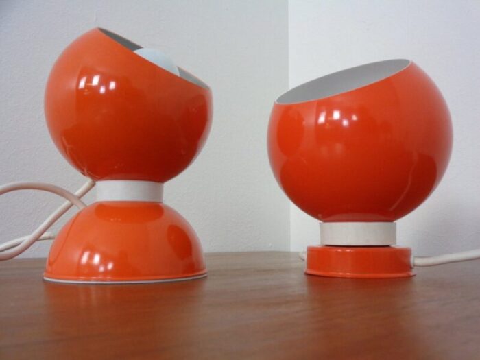 italian space age metal internal magnet table lamps by reggiani 1960s set of 2 4