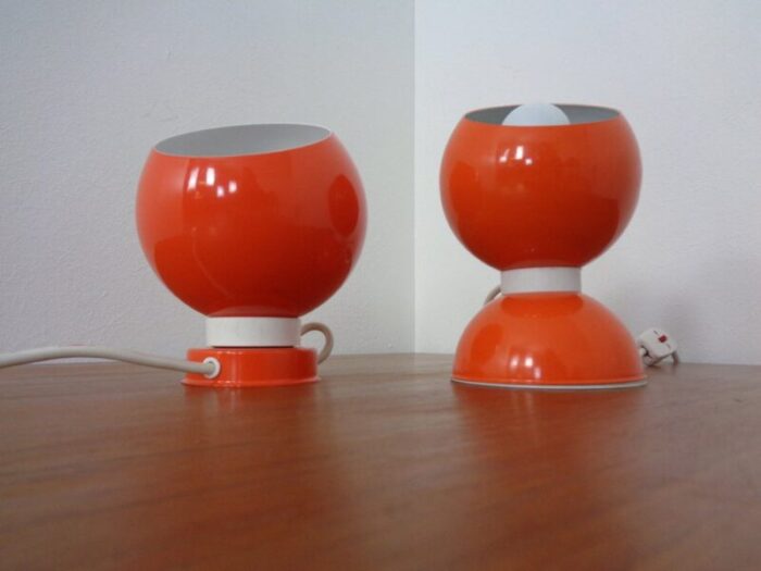 italian space age metal internal magnet table lamps by reggiani 1960s set of 2 5