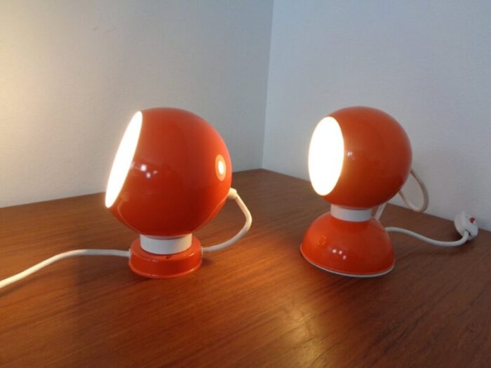 italian space age metal internal magnet table lamps by reggiani 1960s set of 2 6