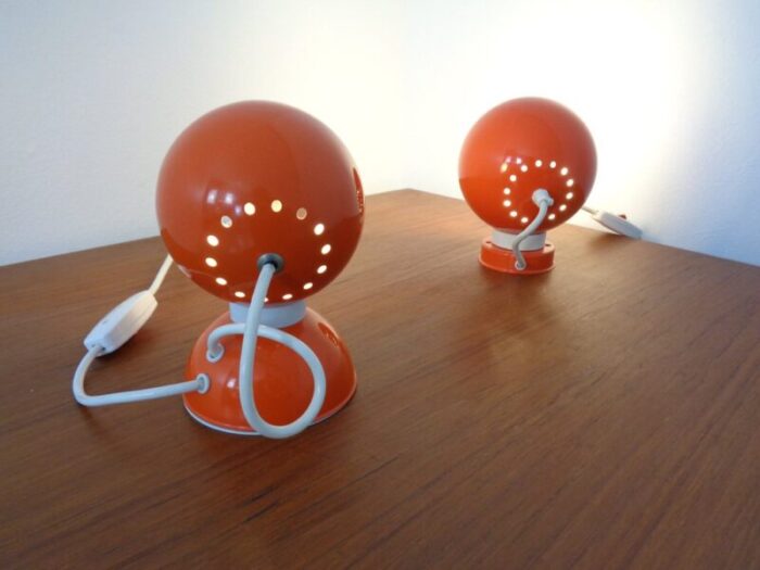 italian space age metal internal magnet table lamps by reggiani 1960s set of 2 7