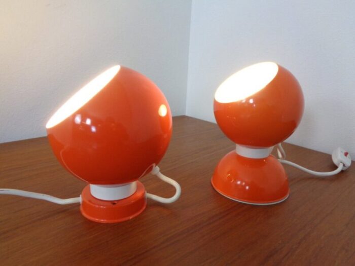 italian space age metal internal magnet table lamps by reggiani 1960s set of 2 9