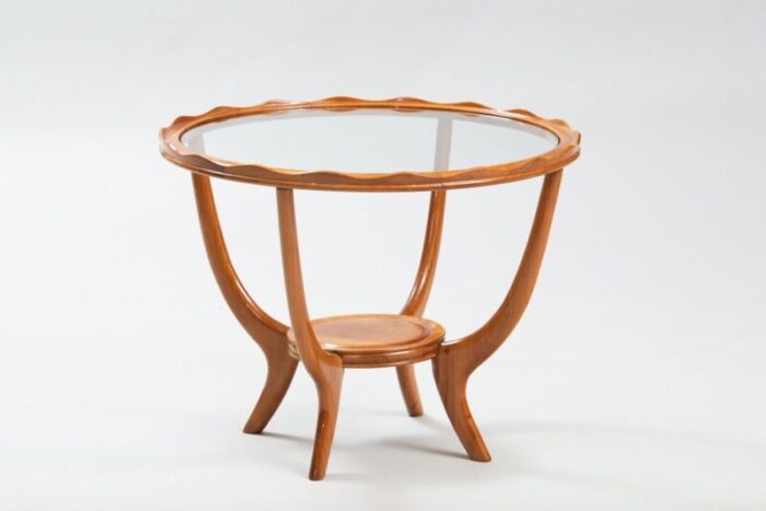 italian sycamore and glass side table 1