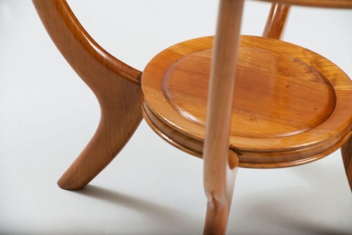 italian sycamore and glass side table 4