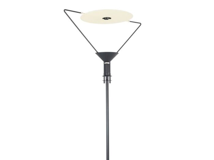 ivory black metal polifemo floor lamp by carlo forcolini for artemide 1980s 1