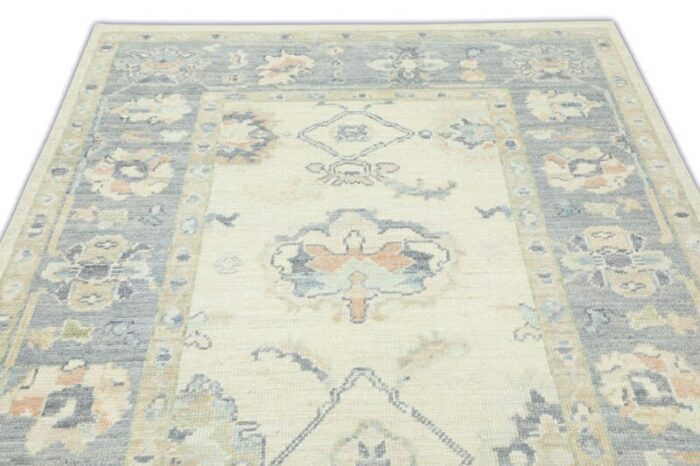 ivory field multicolor handwoven turkish oushak rug 51 x 7 5525