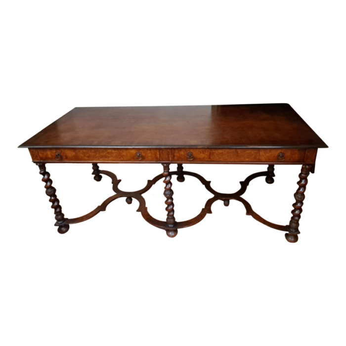 jacobean style trestle tablewriting desk circa 1910 4861