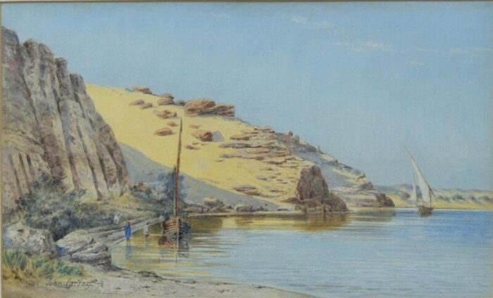 john varley jr british 1850 1933 aswan the nile river bank 1873 1489