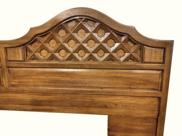 king size thomasville spanish revival pecan wood headboard made in 1964 8703