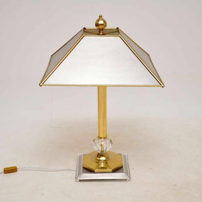 large brass and steel table lamp 1970s 1