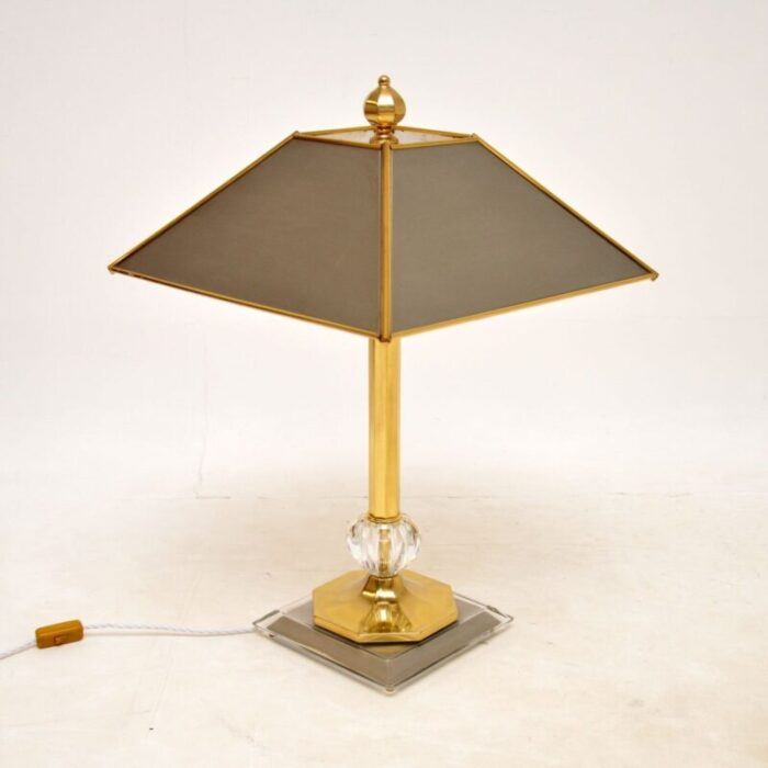 large brass and steel table lamp 1970s 2