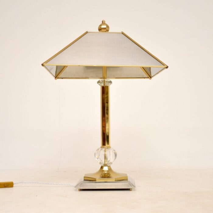 large brass and steel table lamp 1970s 4