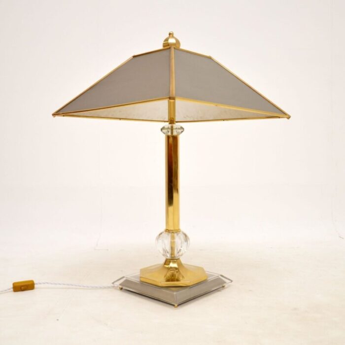 large brass and steel table lamp 1970s 5