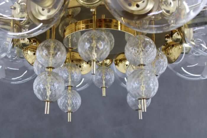 large chandelier in brass finish attributed to kamenicky senov 1970s 5