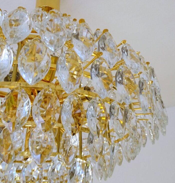 large chandelier in crystal and brass from bakalowits soehne 1960s 22