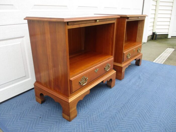 large cherry chippendale nightstands harden furniture 5841